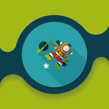 Uzun Gölge, eps10 ile uzay astronot düz simgesi