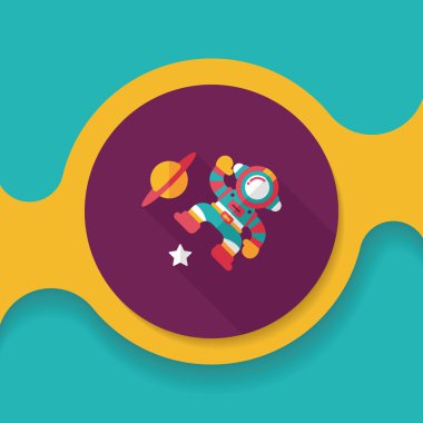 Uzun Gölge, eps10 ile uzay astronot düz simgesi