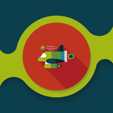 Uzay gemisi ile uzun gölge, eps10 düz simgesi