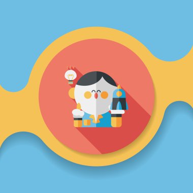 Uzay bilim adamları uzun gölge, eps10 düz simgesiyle