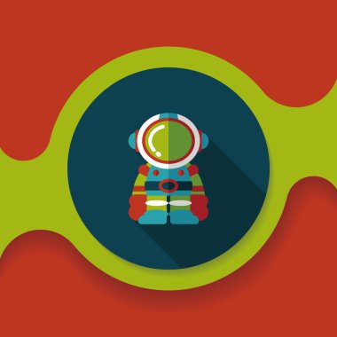 Uzun Gölge, eps10 ile uzay astronot düz simgesi