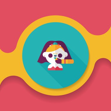 Gelinin düz ikonu, uzun gölgeli, eps10