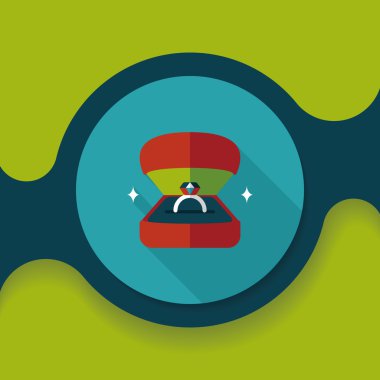 Elmas yüzük düz simgesi ile uzun gölge, eps10 teklif