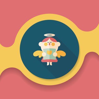 Düğün melek Korosu düz simgesiyle uzun gölge, eps10