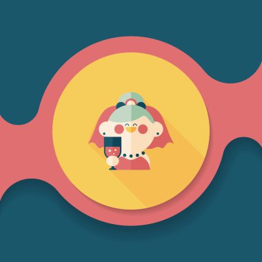 Gelinin düz ikonu, uzun gölgeli, eps10