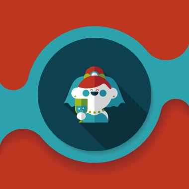 Gelinin düz ikonu, uzun gölgeli, eps10