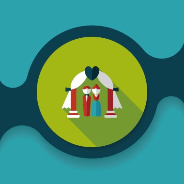 düğün töreni uzun gölge, eps10 düz simgesiyle