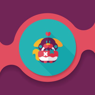 Gelinlik çiçeği düz ikonu, uzun gölge, eps10