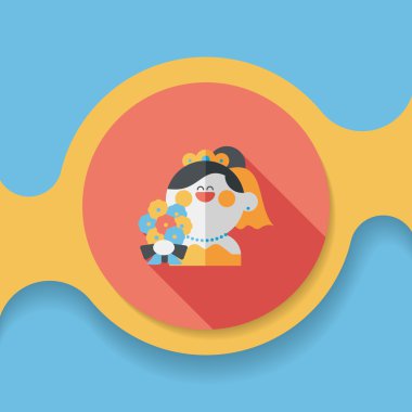 Gelinin düz ikonu, uzun gölgeli, eps10