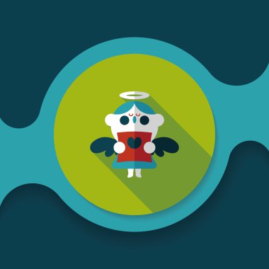 Düğün melek Korosu düz simgesiyle uzun gölge, eps10