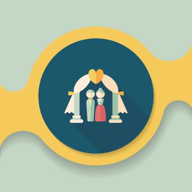 düğün töreni uzun gölge, eps10 düz simgesiyle