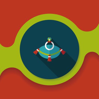 Elmas yüzük düz simgesi ile uzun gölge, eps10 teklif