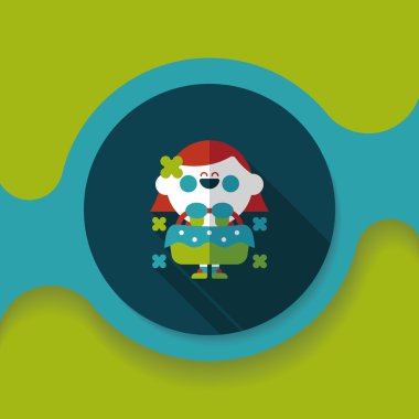 düğün çiçeği kız düz ikon, uzun gölge, eps10