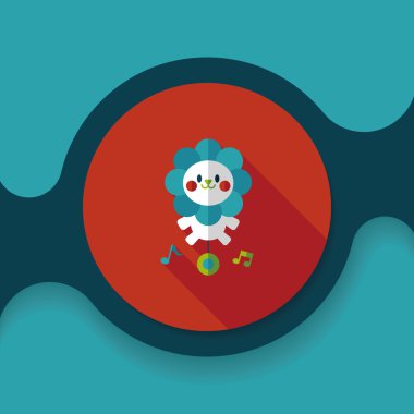 Uzun Gölge, eps10 ile aslan oyuncak düz simgesi