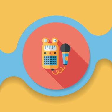 oyuncak uzun gölge, eps10 bir simgeyle mikrofon düz