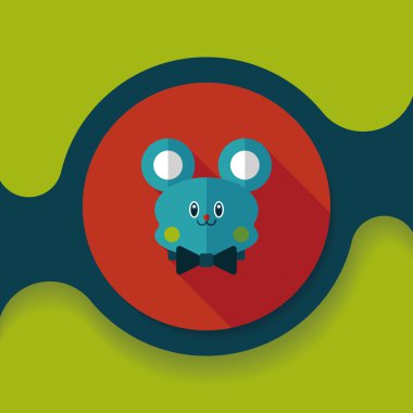 oyuncak ayı uzun gölge düz simgesi