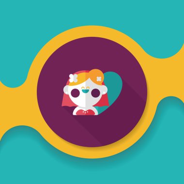 Gelinin düz ikonu, uzun gölgeli, eps10