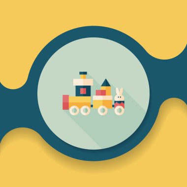 Tren oyuncak uzun gölge, eps10 düz simgesiyle