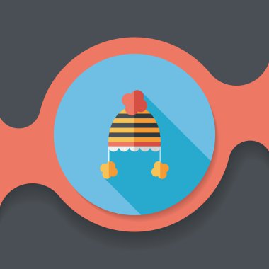 Bebek şapka düz simgesi ile uzun gölge, eps10