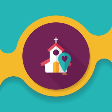 Uzun Gölge, eps10 düğün kilise düz simgesiyle