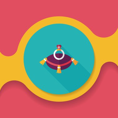 Elmas yüzük düz simgesi ile uzun gölge, eps10 teklif