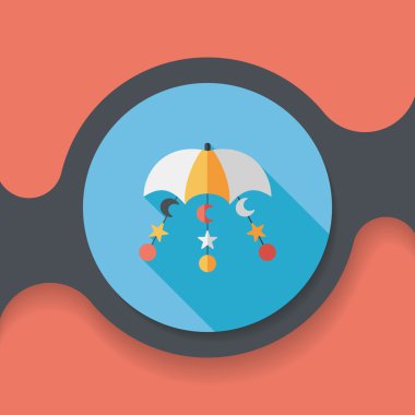 oyuncak uzun gölge, eps 10 düz simgesiyle asılı Bebek karyolası/beşik