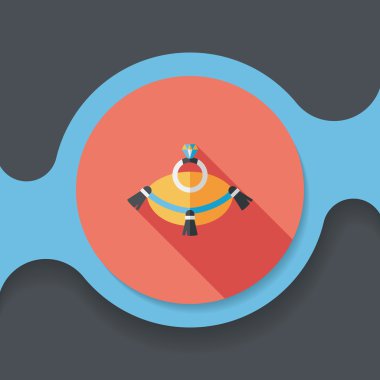 Elmas yüzük düz simgesi ile uzun gölge, eps10 teklif