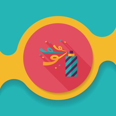 konfeti düz simgesi ile uzun gölge, eps10