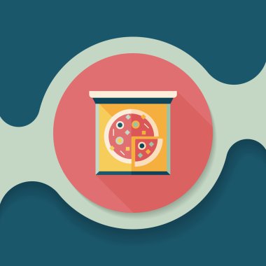 Uzun Gölge, eps10 pizza düz simgesi