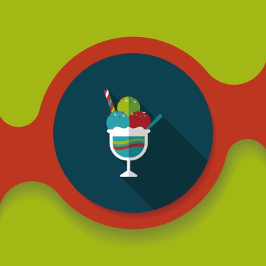 Uzun Gölge, eps10 dondurma düz simgesi