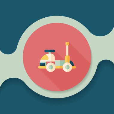 oyuncak araba düz simgesi ile uzun gölge, eps10