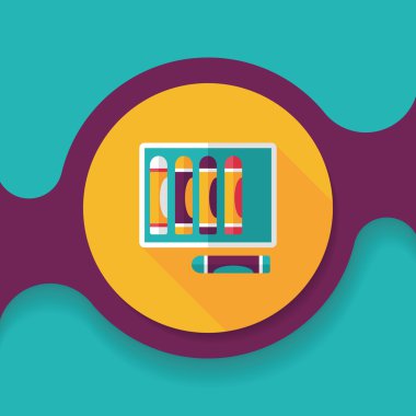 boya kalemi ile uzun gölge, eps10 düz simgesi