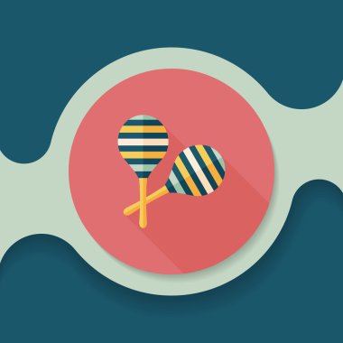 Uzun Gölge, eps10 ahşap rattle düz simgesi