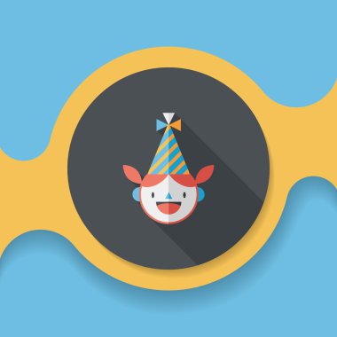 doğum günü partisi kız düz simgesiyle uzun gölge, eps10