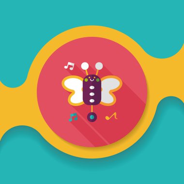 Uzun Gölge, eps10 ile kelebek müzik oyuncak düz simgesi