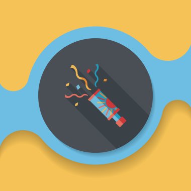 konfeti düz simgesi ile uzun gölge, eps10