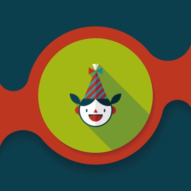 doğum günü partisi kız düz simgesiyle uzun gölge, eps10