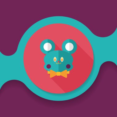 oyuncak ayı uzun gölge düz simgesi