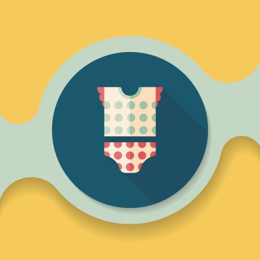 Bebek Giyim uzun gölge, eps 10 düz simgesiyle