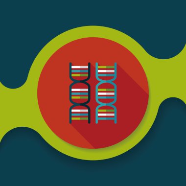 DNA uzun gölge düz simgesi