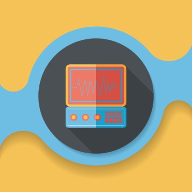 yoğun bakım düz simgesi uzun gölge ile izlemek