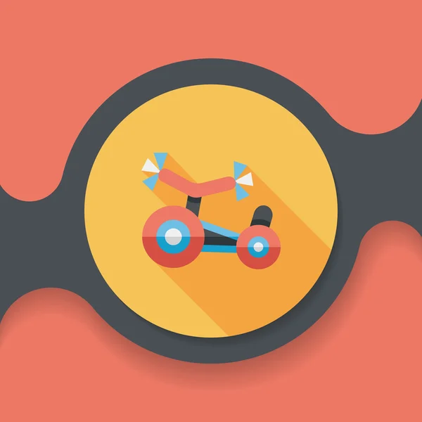 Kids Tricycle flat icon with long shadow, eps10 — стоковый вектор