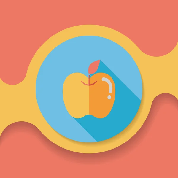 Icono plano de manzana con sombra larga, eps10 — Archivo Imágenes Vectoriales