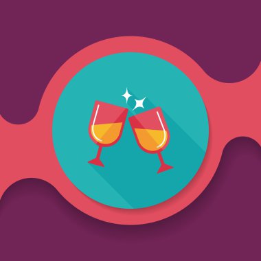 Uzun Gölge, eps10 ile martini cam alkış düz simgesi