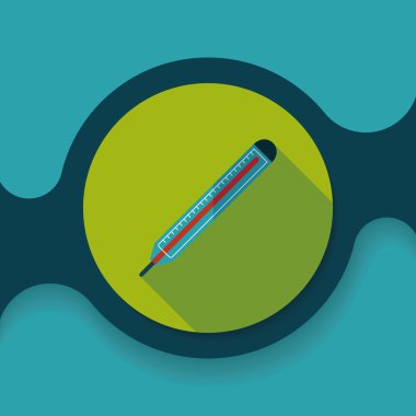 termometre ile uzun gölge düz simgesi