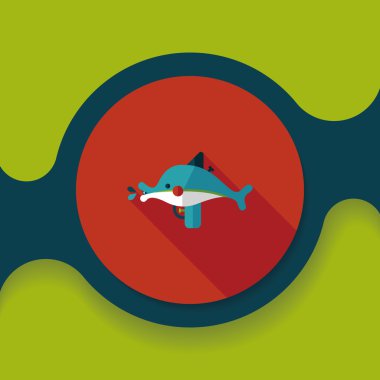 su tabancası ile uzun gölge düz simgesi