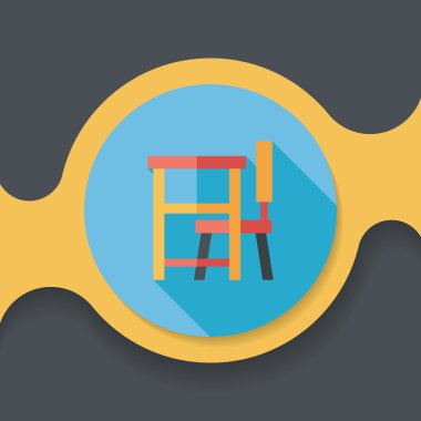 Vintage okul Danışma düz simgesi ile uzun gölge, eps10