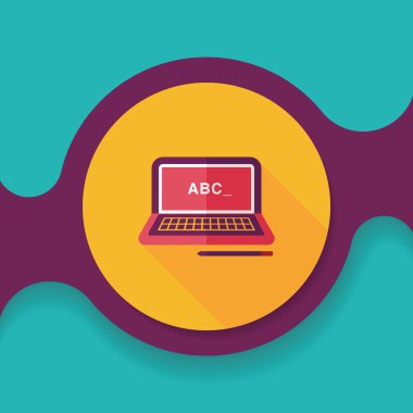 Uzun Gölge, eps10 ile dizüstü düz simgesi