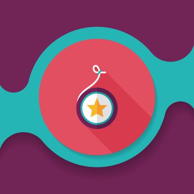 Yo yo simgesi ile uzun gölge, eps 10 daire