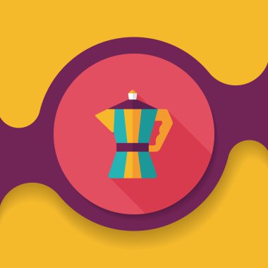 Uzun Gölge, eps10 ile kahve su ısıtıcısı düz simgesi